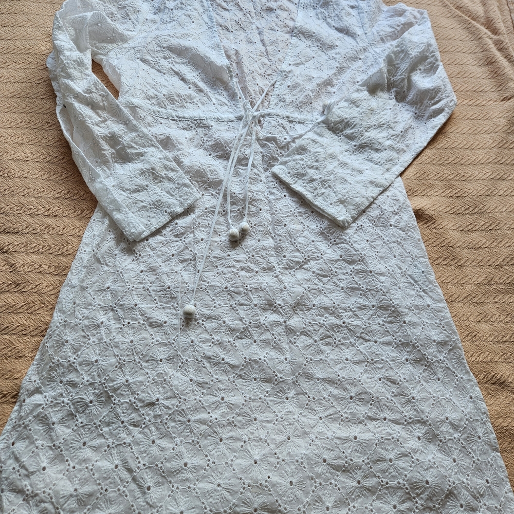 Talbots White Lace Swim Coverup